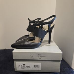 Jessica Simpson Black Nappa Heels